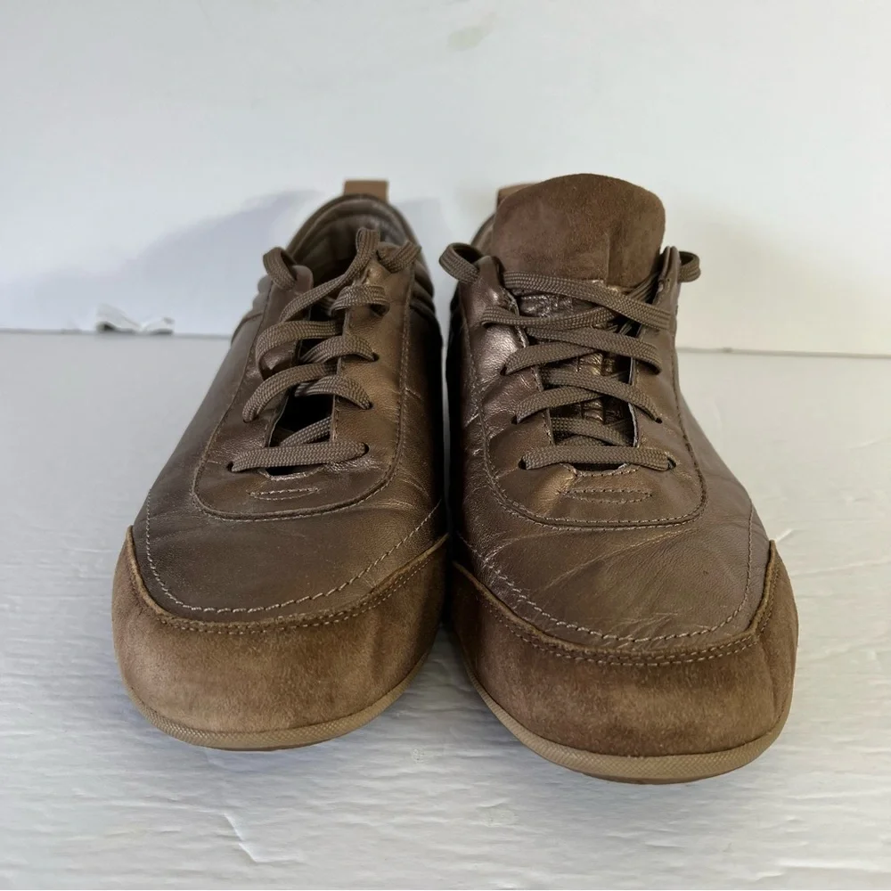 Vionic Copper Leather and Suede Willa Sneaker Size 10 Orthaheel Technology